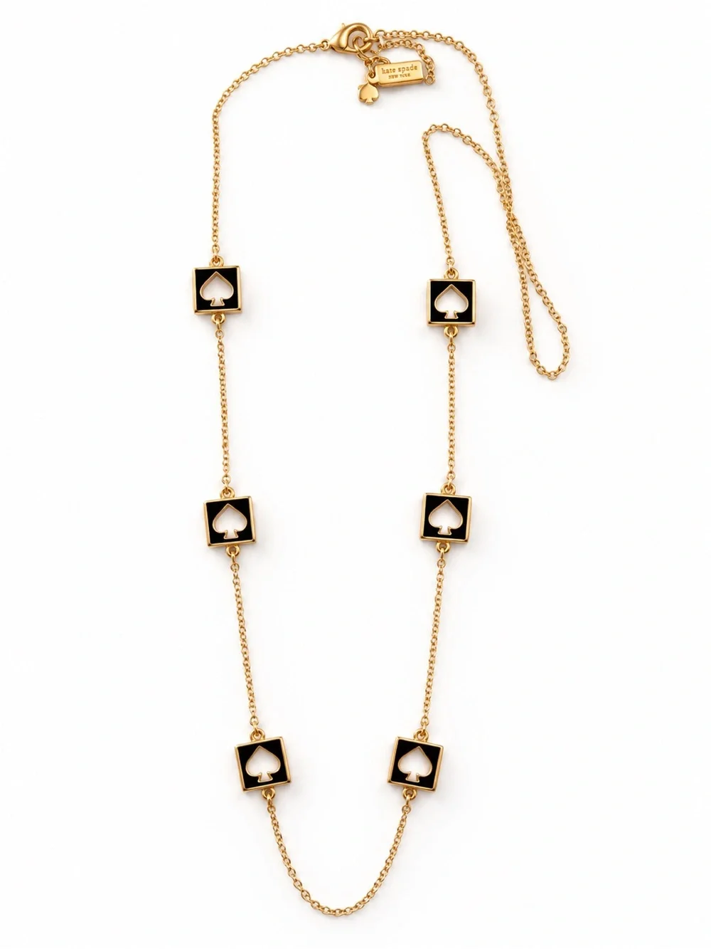 Kate Spade New York Gold Spade Station Necklace 32” Long Chain